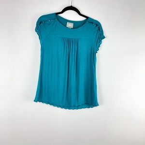 Maeve Teal Short Sleeve Top